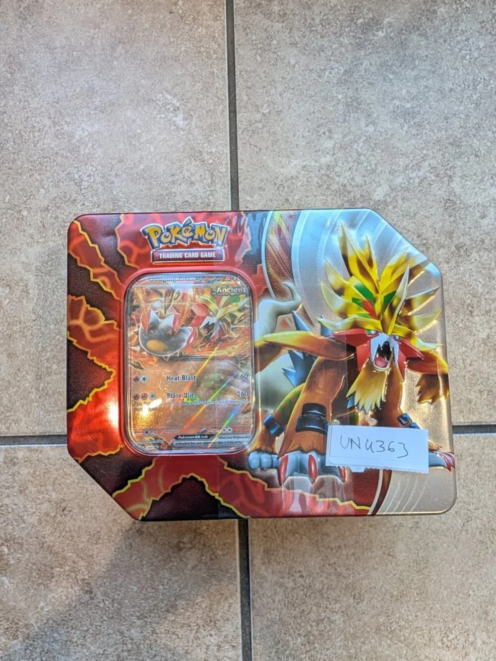 Pokemon Trading Card Game Paradox Destinies Tin Gouging Fire ex 5 Booster Packs